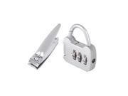 Outdoor Camping 3 Dial Combination Resettable Padlock Nail Clipper Set