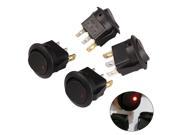 BQLZR 4Pcs 12V 16A Round Rocker Red OFF ON Modification Switch for Car Boat