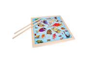 Multi color Baby Kid Wood Magnetic Fishing Game Board Interesting Puzzle Toy