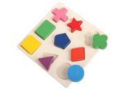 Wooden 9 Shapes Plate Baby Play Building Blocks Educational Toy intellectual Set