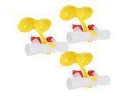 3X Yellow Chicken Duck Water Feeder Dual Nipples Waterer for Poultry Farm Home