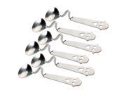 Stainless Steel Coffee Drink Smile Face Curved Spoon Lovely 6pcs