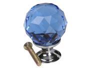 Blue Clear Faux Crystal Knob Pull Handle Cabinet Cupboard with Zinc alloy base