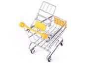 Yellow Supermarket Shopping Cart Utility Handcart Storage box Mini with 4 Wheels