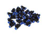 8mm PU Flexible Pipe T type Push In Equal Tee Pneumatic Jointer Connector 25pcs