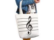 Women Girls Fashionable Canvas Bag Musical Note for Shopping