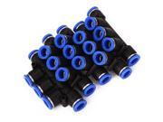5 x Pneumatic Connectors 5 Ways Union Tube 12mm Black And Blue Tee Fittings