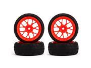 Y Type Red Wheel Rims Rubber Tires for RC 1 10 on road Racing Car 4pcs