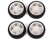 4 x RC 1 10 On road Racing Car White Five pointed Star Shape Wheel Rims Rubber
