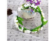 Wedding Bridal White Flower Crown Floral Halo Headpiece