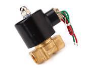 AC 220V 3 8 Electric Solenoid Valve Gas Water Air Black 2W 040 10