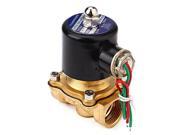 AC 220V 3 4 Electric Solenoid Valve Gas Water Air Black