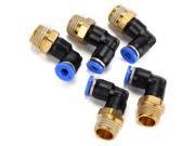5x Elbow Pneumatic Jointer Quick Connector Fittings 1 4 BSPT 4mm 90 Degree