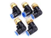 5 x Elbow Pneumatic Jointer Quick Connector Fittings 3 8 BSPT 8mm 90 Degree
