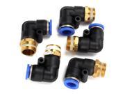 5 x Elbow Pneumatic Jointer Quick Connector Fittings 1 2 BSPT 12mm 90 Degree