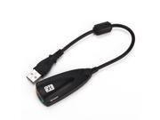 Black USB 2.0 Laptop External Sound Audio card Adapter Stereo Headset 3.5mm