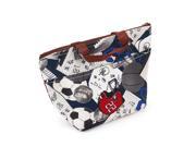 Portable Football Pattern Insulated Lunch Hand Carry Bag Picnic Bag