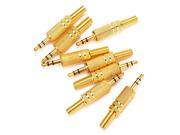 8PCS Gold plated 3.5 mm Stereo Male Plug Audio Connector Gold Color