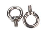 2X 304 Stainless Steel M12 Ring Shape Screws Bolt Silver European Style