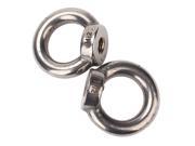 2PCS M12 Eyed Threaded Nuts With Ring Shape 304 Stainless Steel Silver