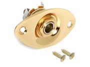 BQLZR Gold Oval Indented Electric Guitar Output Jack Plate