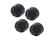 BQLZR NEW 4pcs BLACK SPEED KNOBS FOR ELECTRIC GUITAR WHITE NUMERALS