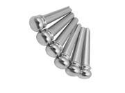 1 Set of 6 Brass Slotted Bridge Pins For Acoustic Guitar Chrome