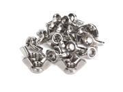20pcs Silvery White Butterfly M8 Nuts 304 Stainless Steel