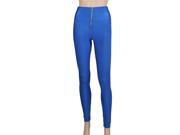 L Size Royal Blue High V Waist Leggings Stretch cotton Tights Pants For Women