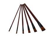 6pcs Brown Paint Brushes Set Watercolour Painting Pen Even Numbers Wooden Handle