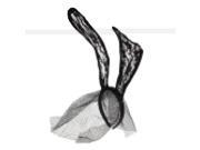 Black Lace Veil Flexible Rabbit Ear Headband Mask Xmas Masquerade Party