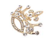 Gorgeous Rhinestone Crystal Gold Metal Crown Pin Brooch Luxury Designer Jewelry