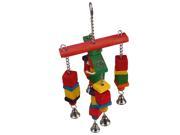 Parrot Bird Toy Large Colorful Wooden Cave Aviary Ladder Swings Bells Horizontal
