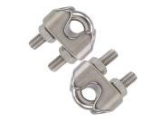 BQLZR Pack of 2 304 Stainless Steel Commercial Wire Rope Clip Cable Clamp M10 Silver