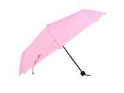 Pink Pure Colour Creative Outdoor Three Folding Rainy Umbrella for Women