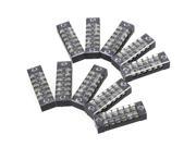 10pcs Glue Cover Dual Row 6 Positions Covered Screw Terminal Barrier 600V 15A