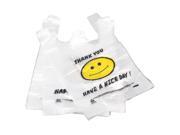 100 x Smile Pattern 26 x 40cm Plastic Shopping Bags Supermarket Vest Handbags