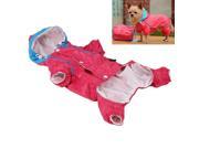 Rose Red Pet Dog Sports Rain Coat Clothes Dogs Puppy Casual Waterproof Jacket L