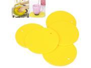5 x Yellow Silicone Nonslip Mat Heat Pad Holder Coaster Tea Cup Bowl Placemat