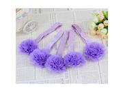 5 x Purple Organza Flower Hair Band Headband Elastic For Baby Girl Infant