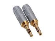 2pcs 3.5mm 3 Pole Stereo Male Jack Plug Audio Connector Headphone Solder Copper