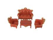 Dollhouse Furniture Red European Style Sofa Settee Couch Model Set Scale 1 25