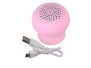 Protable Mini Waterproof Wireless Bluetooth Handsfree Mic Suction Speaker Pink