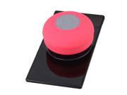 Wireless Bluetooth Handsfree Waterproof Mic Suction Mini Speaker Shower Rose Red