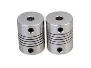 2 x D19L25 Motor Encoder Coupling 5mm x 5mm CNC Elastic Stepper Flexible Shaft