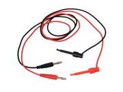 2pcs for Multimeter 4mm Banana Plug to Test Hook Clip Cable Red Black