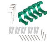 5pcs Dolphin Shape Single Hook Bathroom Wall Clothes Hat Towel Hanger Green Alum