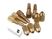 5 x Brass Micro Drill Bit Clamp Chuck Collet 0.8mm 1.5mm Electric Motor Shaft