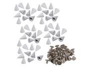 50pcs White Spots Cone Screw Metal Studs Leather Craft Rivet Pyramid Spikes DIY