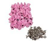 50pcs Pink Spots Cone Screw Metal Studs Leather Craft Rivet Pyramid Spikes DIY